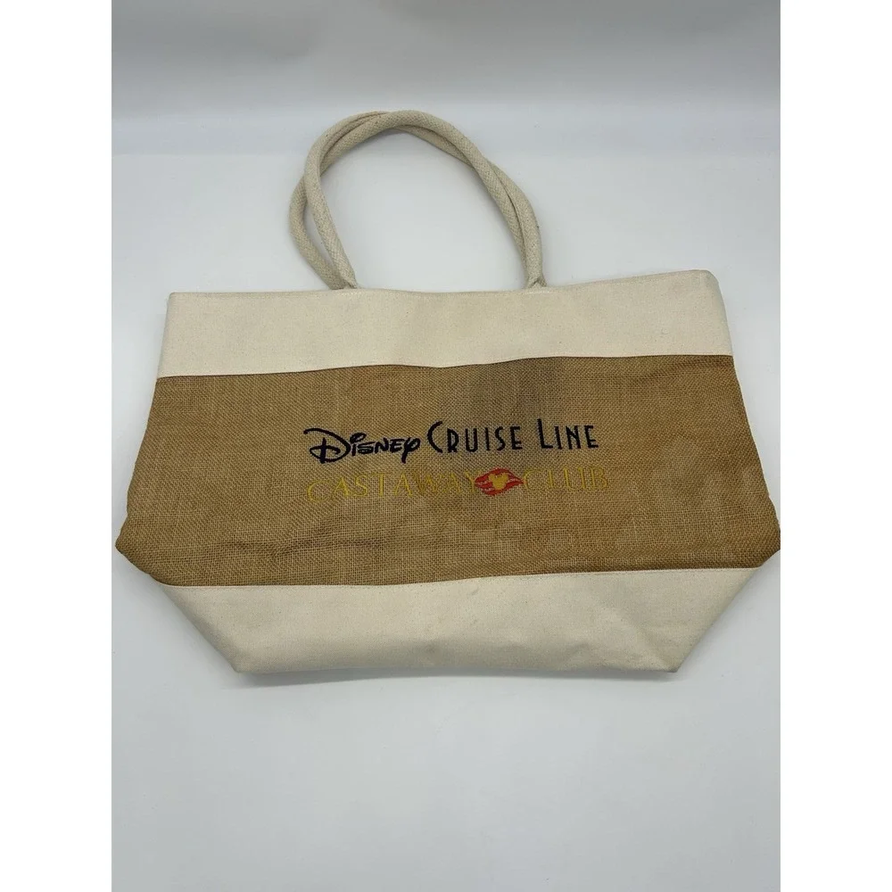 Disney Cruise Line Castaway Club Canvas Burlap Beach Tote Bag weekender